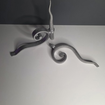 DECOR FLAMME ARTICULE ALU BRUT VF2 AVEC 2 VOLUTES